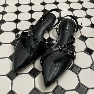 Madden Girl Patent Black Strappy flats